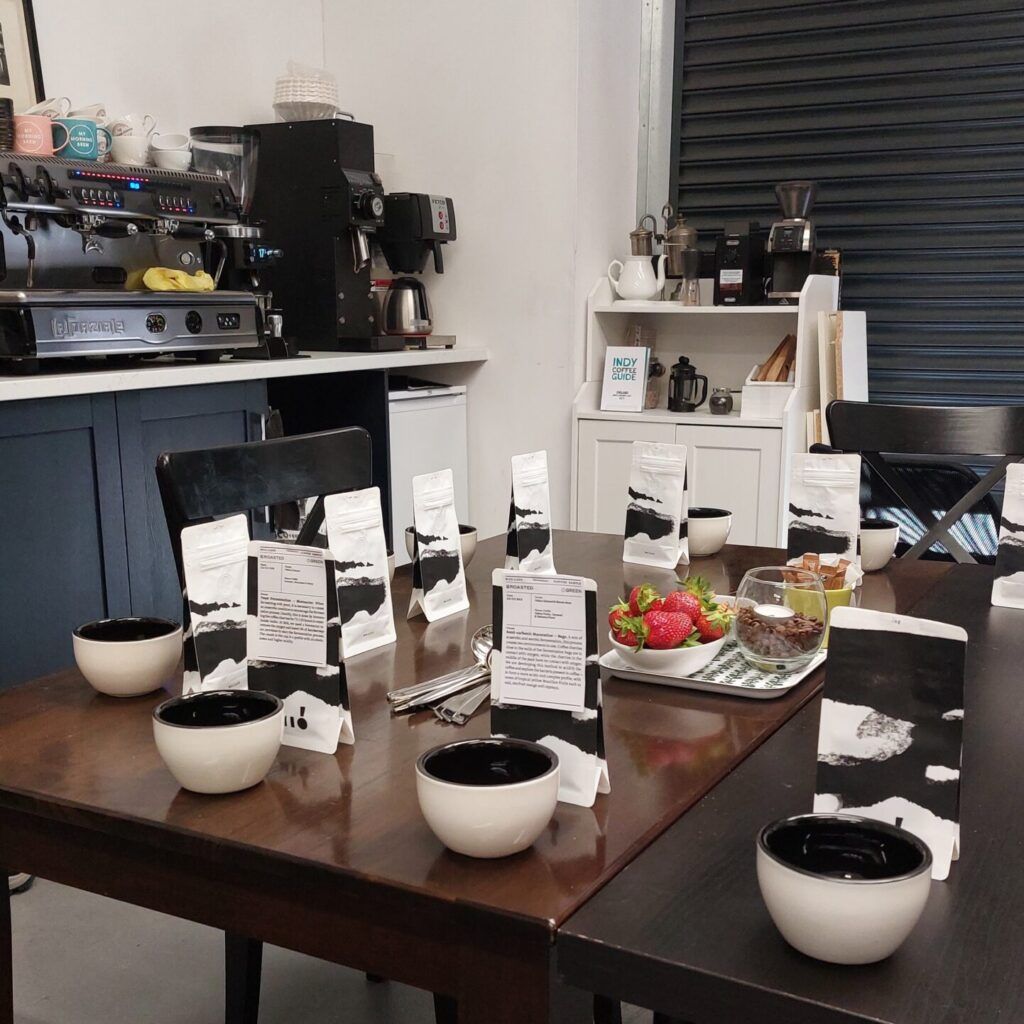 Coffee sampling session of Mio Coffees at Durham Coffee Roastery